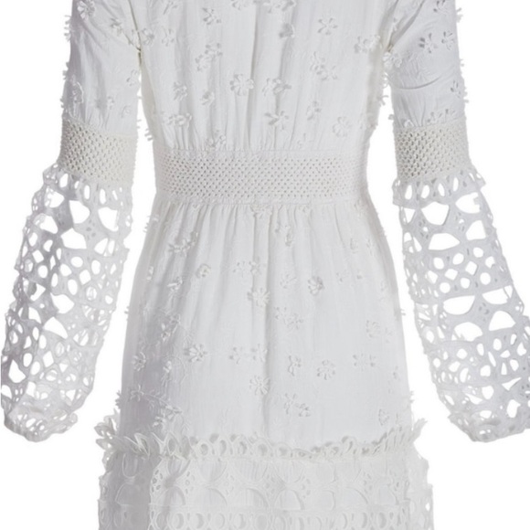 Boston Proper Mixed Media Short Dress in White - Picture 3 of 10